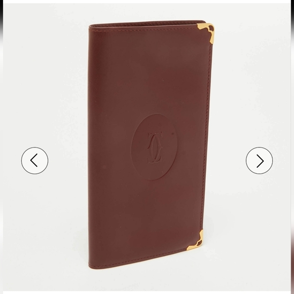 CARTIER Burgundy Leather Wallet - Picture 3 of 6